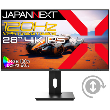 ゲーミング液晶ディスプレイ 28型/3840×2160/HDMI×1、DP×1/ブラック/スピーカー有/2年保証 JAPANNEXT