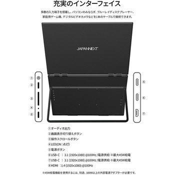 23.8型/1920×1080/HDMI×1、USB-C×2/ブラック/スピーカー有/2年保証/デュアル JAPANNEXT