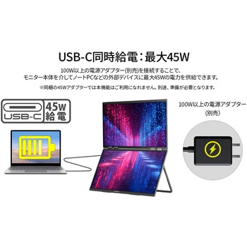 23.8型/1920×1080/HDMI×1、USB-C×2/ブラック/スピーカー有/2年保証/デュアル JAPANNEXT