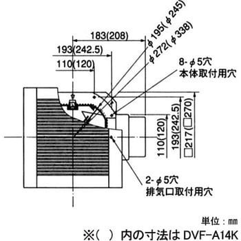 DVF-A10K4 丸穴取付ダクト用ファン(スタンダード格子タイプ) 1台 東芝