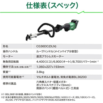 36V 分割式コードレス刈払機 本体のみ ループハンドル HiKOKI(日立工機)