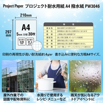 プロジェクト耐水用紙 撥水紙 オキナ