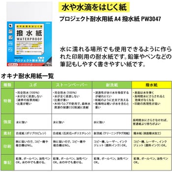 プロジェクト耐水用紙 撥水紙 オキナ