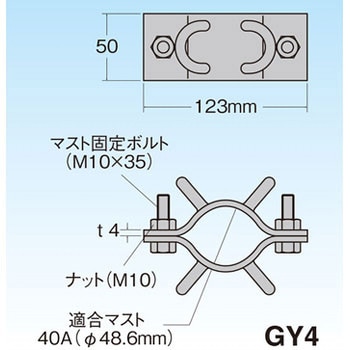 ビル用マスト支線止め金具 マスプロ電工