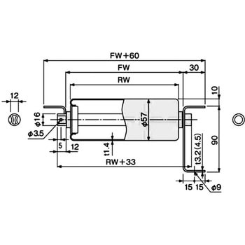 スチール製ローラ単体 SRM型(シャフトなし) オークラ輸送機