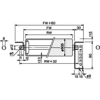 スチール製ローラ単体 MR型(シャフト付き) オークラ輸送機