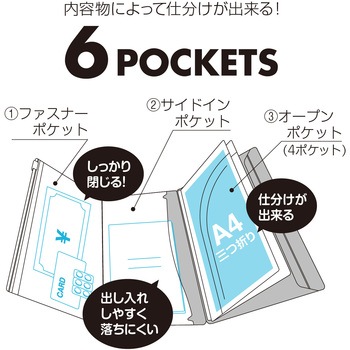 アクティフ フリップスリムケース A4三つ折り セキセイ
