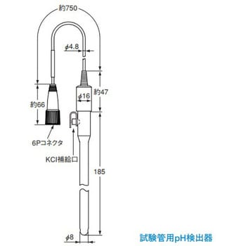 パーソナルpH計用 オプション PH71・72用試験管用pH電極 pH72SN-33-AA