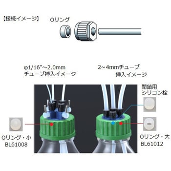 ねじ口瓶用 キャップ(硬質チューブ用) アズワン 瓶/容器用キャップ