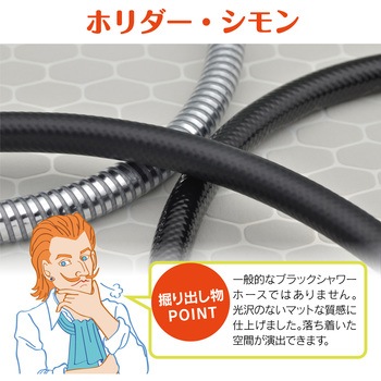 ホリダー・シモン シャワーホース 1.6m おしゃれ (アダプター付) GAONA(ガオナ)