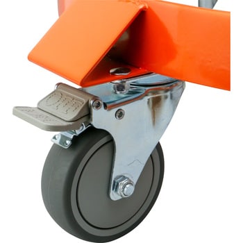 円形ドラム缶台車 スチール製 TPR車輪 ステップストッパー搭載