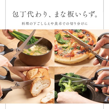刃渡りが長いキッチンカーブはさみ アイメディア