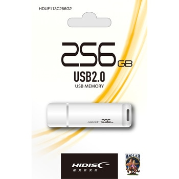HIDISC キャップ式USB USB2.0 256GB ホワイト HIDISC