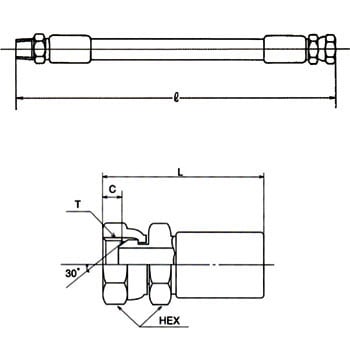 ハイドロリックホース K-210-19(両端金具04)