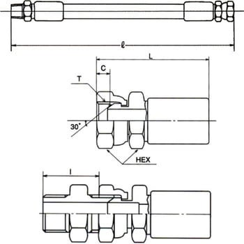 K-140-06-850 04+04 16+16 ハイドロリックホース K-140-06(両端金具04+