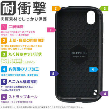 AQUOS R compact SHV41/SoftBank 耐衝撃ハイブリッドケース「PALLET」 ストラップホール付 LEPLUS