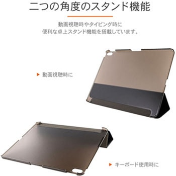 iPad Pro 12.9インチ (第3世代) 背面クリアフラップケース 「Clear Note」 ブラック 薄型 スタンド機能 LEPLUS