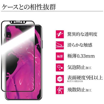 iPhone XS Max ガラスフィルム 「GLASS PREMIUM FILM」 平面オールガラス ブラック/高光沢/0.33mm LEPLUS