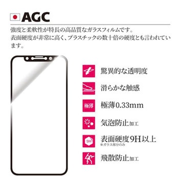 iPhone XS Max 【30日間保証】 ガラスフィルム 「GLASS PREMIUM FILM」 覇龍 日本品質 平面オールガラス ブラック/高光沢/衝撃吸収/0.33mm LEPLUS