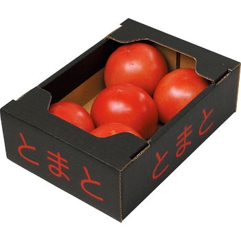 トマト箱黒赤文字 ヤマニパッケージ