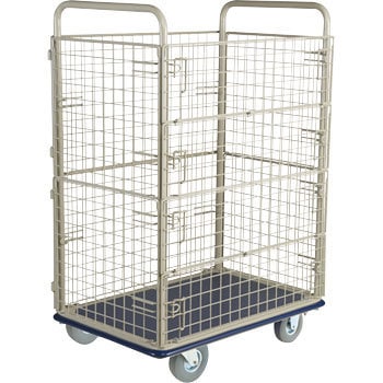 NHT-307SLW ノーパンククッションタイヤ付スチール台車 金網付 金沢車輌 33420653