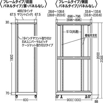 CP-SVN4290MBKN 19インチサーバーラック メッシュタイプ 1台