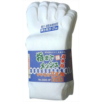 指までメッシュ5本指カカト付 FUKUTOKU(福徳産業)