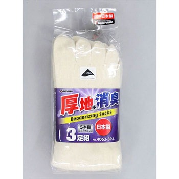 消臭サポーター厚地5本指カカトナシ FUKUTOKU(福徳産業)