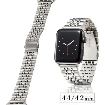 AW-44BDSS7SV アップルウォッチ AppleWatch バンド SE 6 5 4 ( 44mm ) 3 2 1 ( 42mm ) ベルト ステンレス無垢 エレコム 33660324
