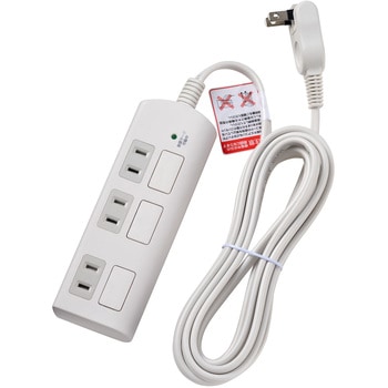 耐雷フラットスイッチ付タップ 独立スイッチ ホコリ防止シャッター付き トラッキング 火災予防 ELPA