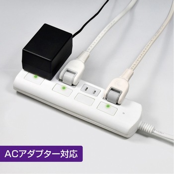 耐雷フラットスイッチ付タップ 独立スイッチ ホコリ防止シャッター付き トラッキング 火災予防 ELPA