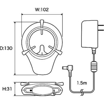 W-E PLUS 実体顕微鏡用2重巻き＜垂直照明付き＞LED照明装置 1台