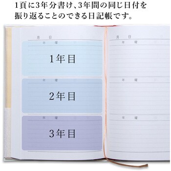 D307 3年自由日記 1冊 日本ノート 【通販サイトMonotaRO】