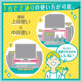 机上台 2段階高さ調整付 幅690mm ホワイト SONIC(ソニック・文具)