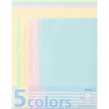 5カラー レターセット デザインフィル(ミドリ)