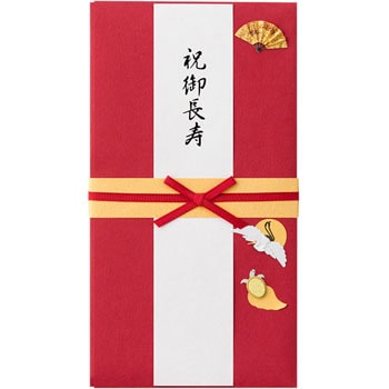 PC金封182 年祝 鶴亀柄 デザインフィル(ミドリ)