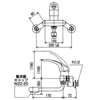 Km550 シングルレバー式混合栓 Km5000シリーズ 1個 Kvk 通販サイトmonotaro 34591277