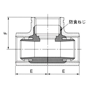 PQWK-AT A形チーズ(奥樹脂ねじ付) 管端防食管継手 1個 プロテリアル(旧