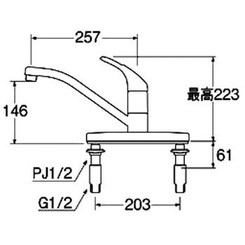 K676V-13 シングル台付混合栓 1個 SANEI 【通販モノタロウ】