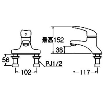 K5710V-13 シングル洗面混合栓 1個 SANEI(旧:三栄水栓製作所) 【通販 SAＮEI 三栄 K5710V-13 洗面シングルレバー混合水栓 新品・未使用品