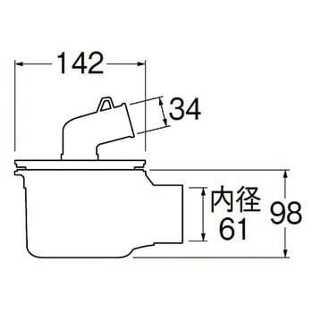 H5555-50 洗濯機排水トラップ(横引き) 1個 SANEI 【通販モノタロウ】