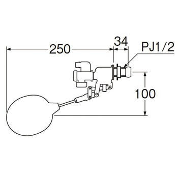 V46-X-13 手洗ロータンクボールタップ SANEI 連結ホース付 - 【通販