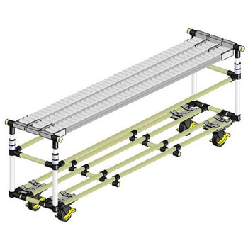 昇降ユニット付プラコンローラー 1800mm 矢崎化工