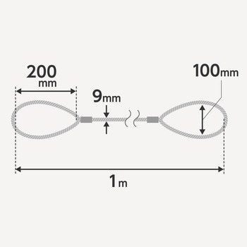 JIS玉掛ワイヤロープ ロック止(6×24)O/O モノタロウ