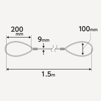 JIS玉掛ワイヤロープ ロック止(6×24)O/O モノタロウ