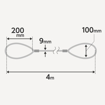 JIS玉掛ワイヤロープ ロック止(6×24)O/O モノタロウ