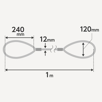 JIS玉掛ワイヤロープ ロック止(6×24)O/O モノタロウ