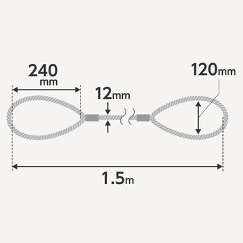 JIS玉掛ワイヤロープ ロック止(6×24)O/O モノタロウ