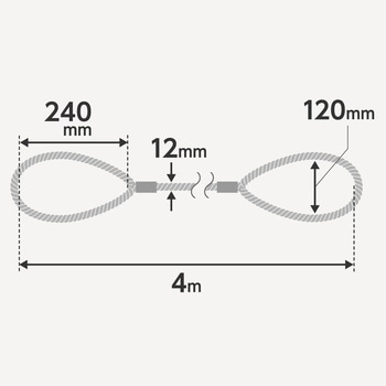 JIS玉掛ワイヤロープ ロック止(6×24)O/O モノタロウ