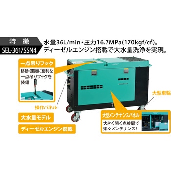 ディーゼルエンジン式 防音型 高圧洗浄機 SEL 大水量 スーパー工業